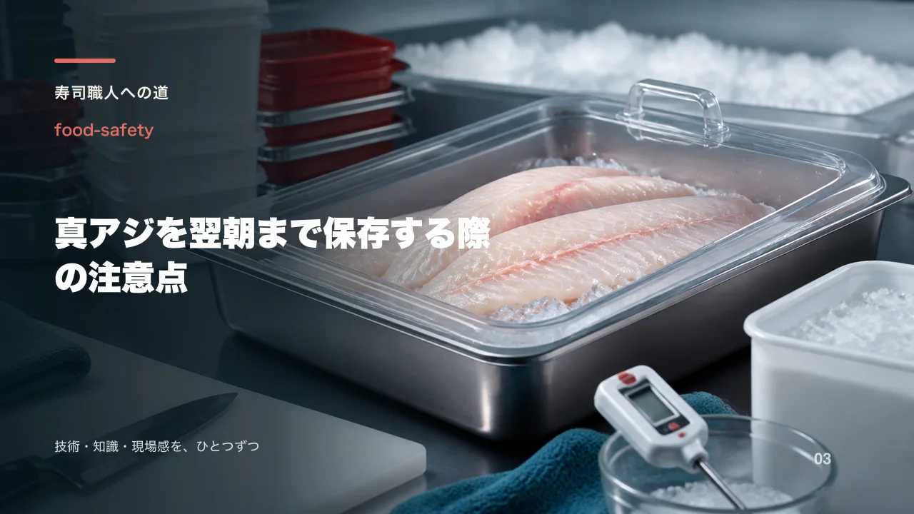 真アジを翌朝まで保存する際の注意点