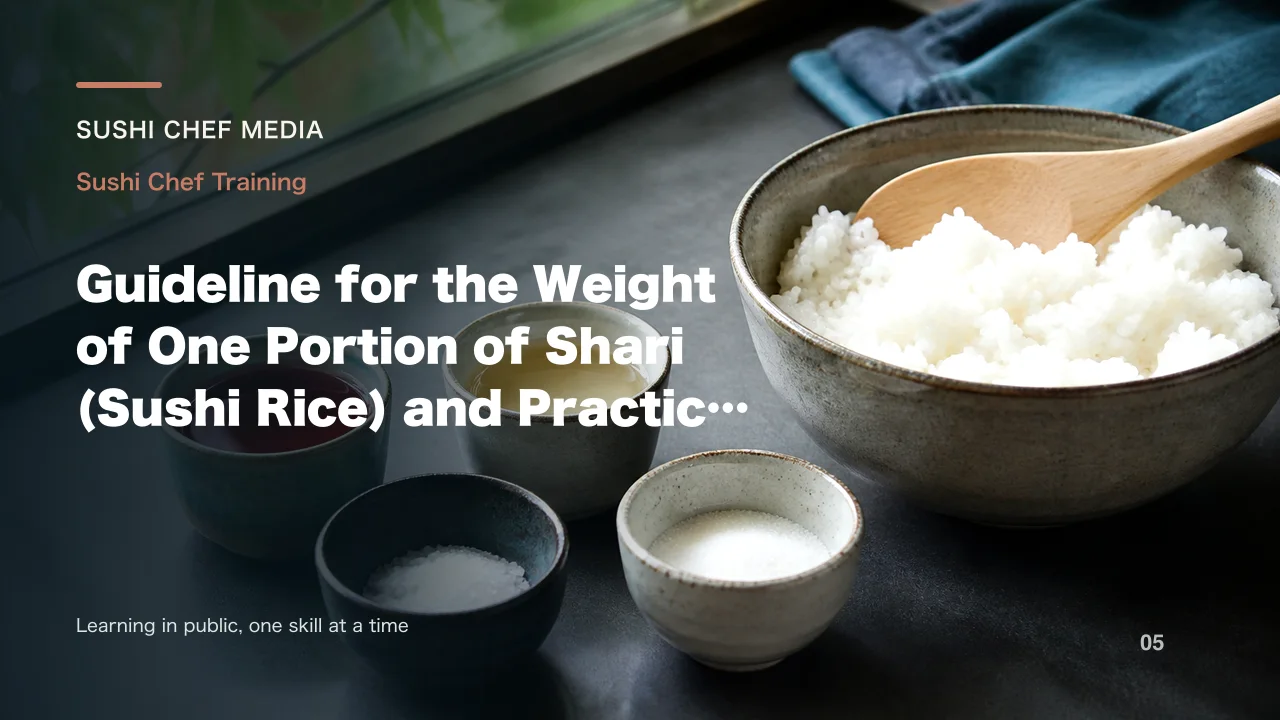 Guideline for the Weight of One Portion of Shari (Sushi Rice) and Practice Methods