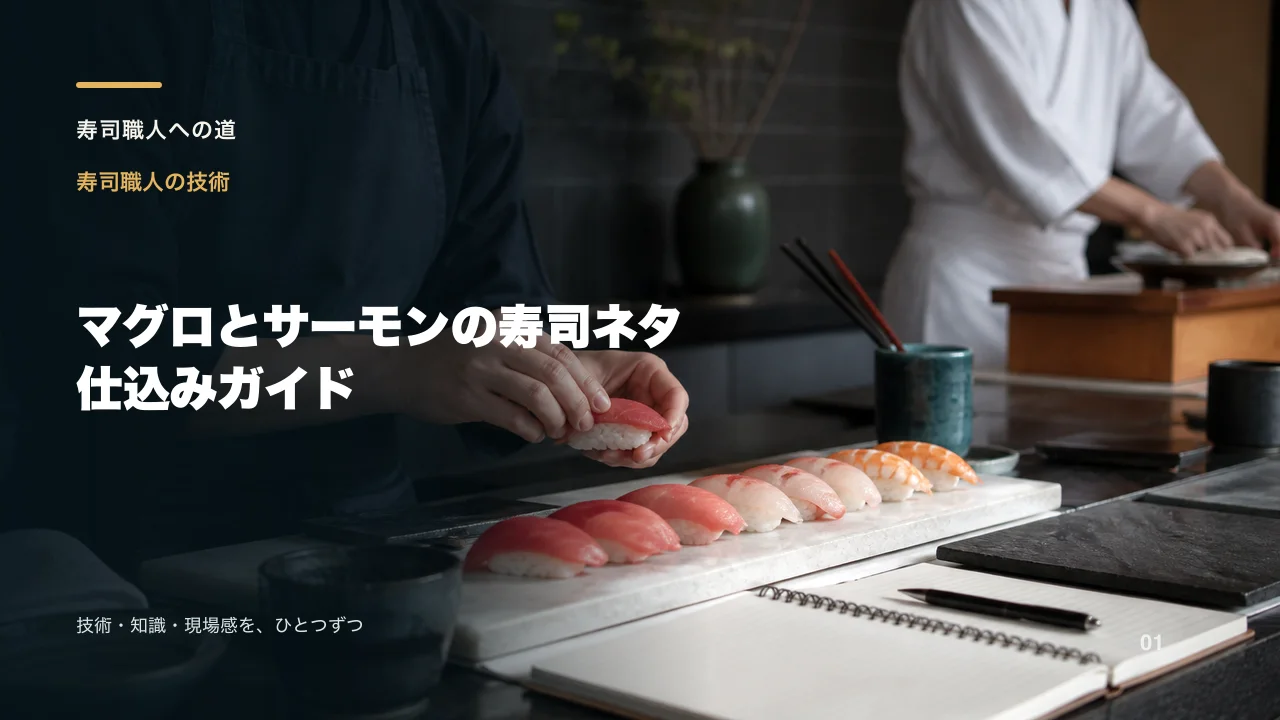 マグロとサーモンの寿司ネタ仕込みガイド