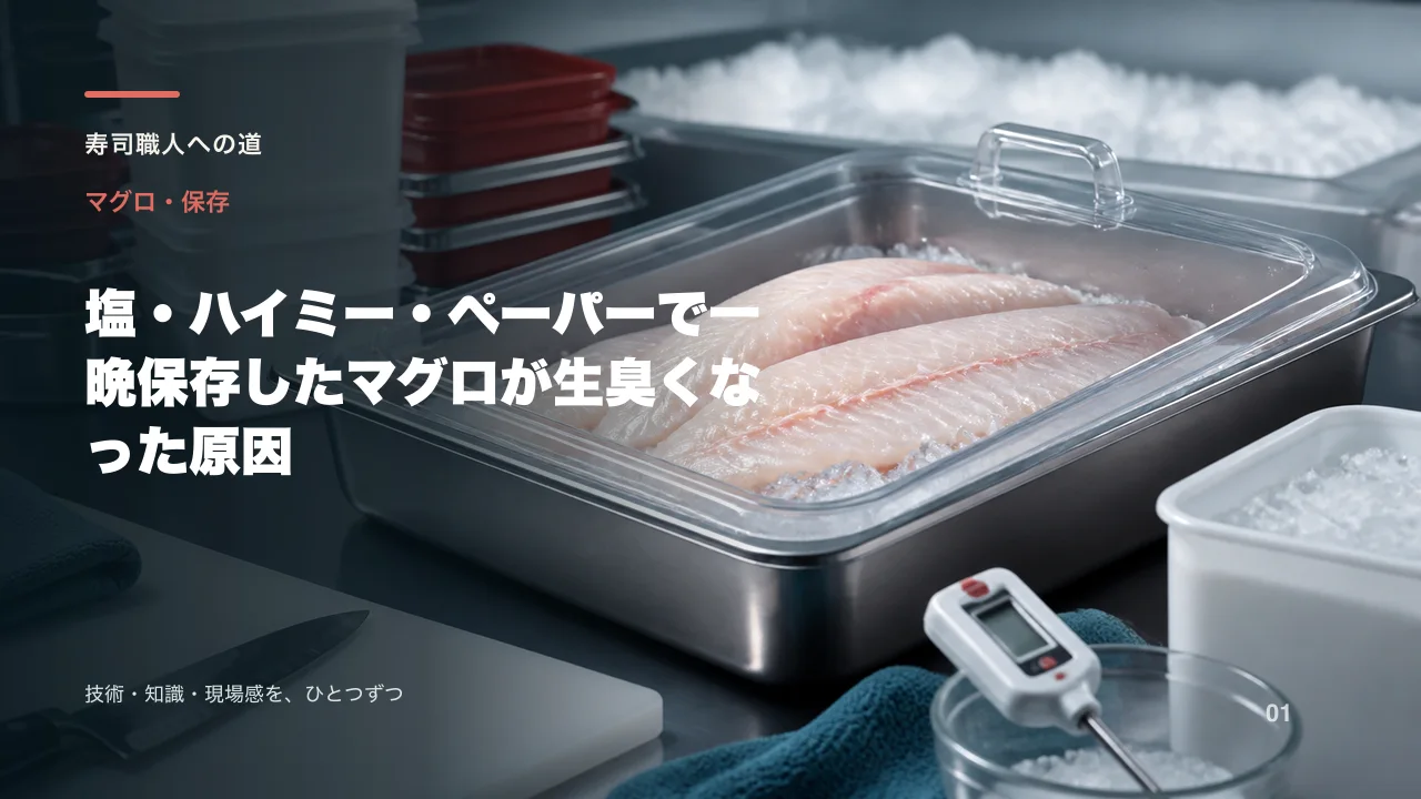 塩・ハイミー・ペーパーで一晩保存したマグロが生臭くなった原因