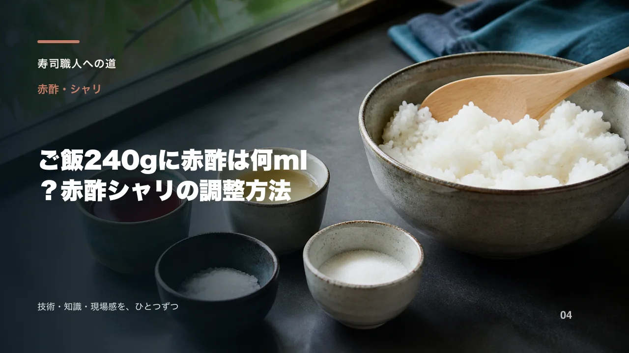 ご飯240gに赤酢は何ml?赤酢シャリの調整方法