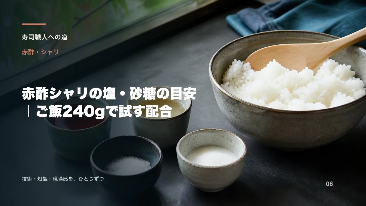 赤酢シャリの塩・砂糖の目安|ご飯240gで試す配合
