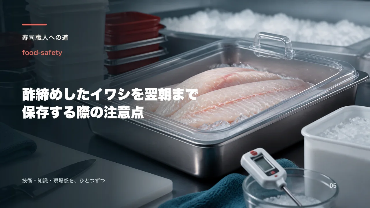 酢締めしたイワシを翌朝まで保存する際の注意点