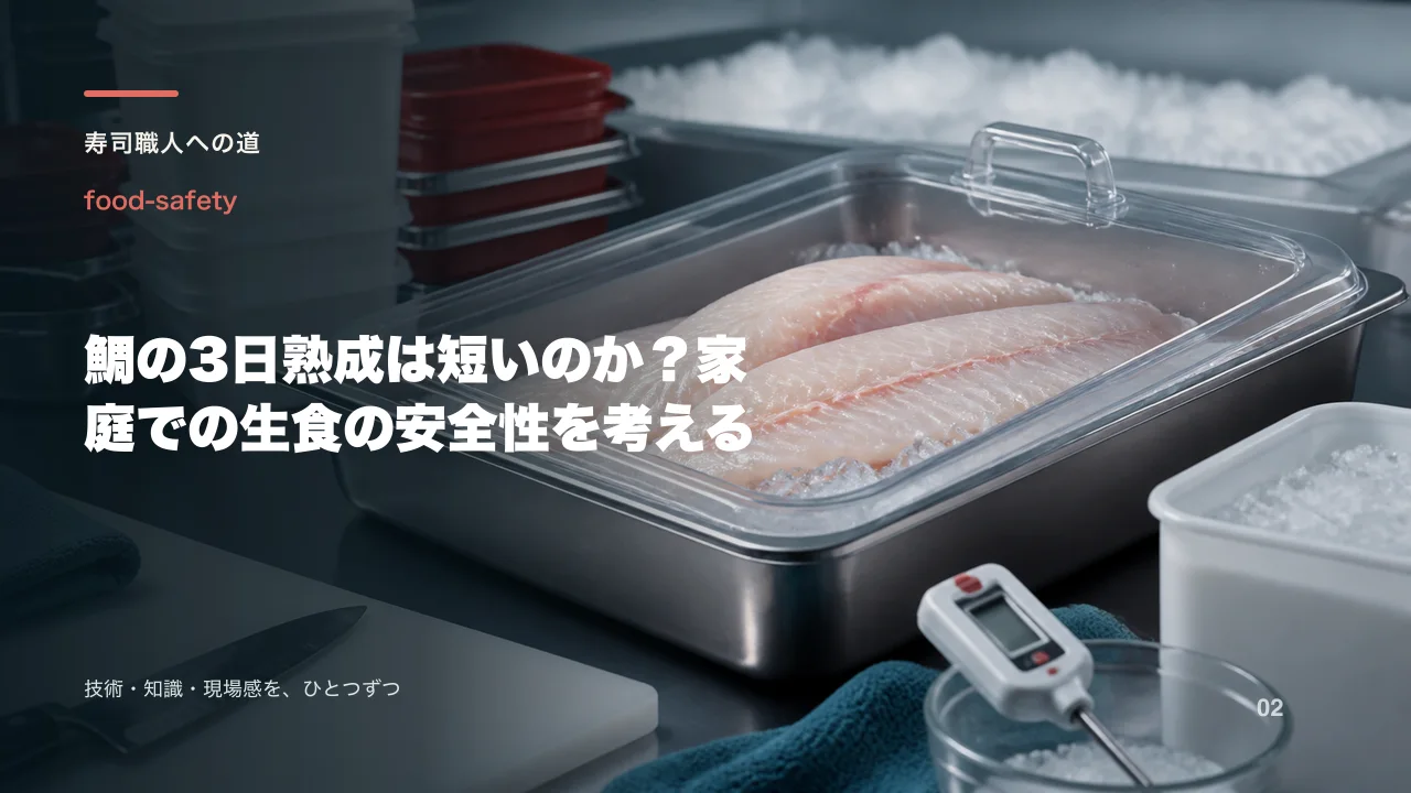 鯛の3日熟成は短いのか？家庭での生食の安全性を考える