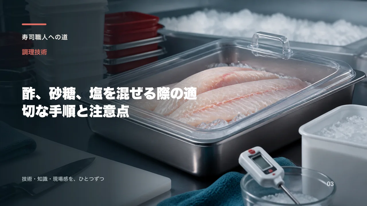 酢、砂糖、塩を混ぜる際の適切な手順と注意点